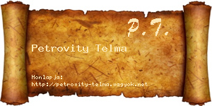 Petrovity Telma névjegykártya
